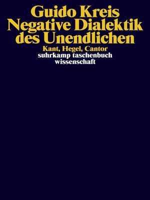 cover image of Negative Dialektik des Unendlichen